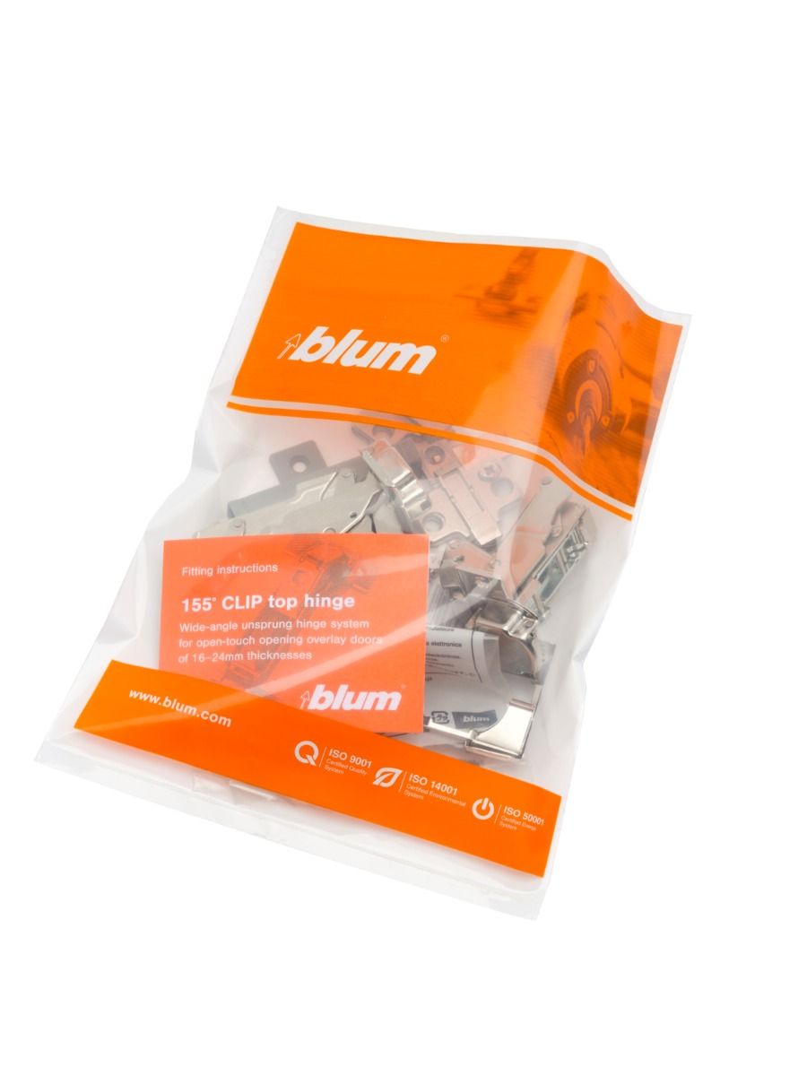 155° CLIP top Wide Angle Unsprung Overlay Hinge (Packed Set Pair)