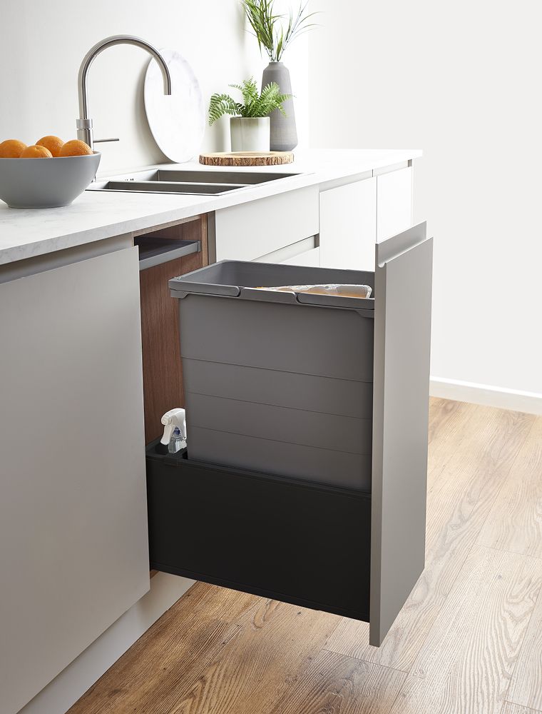 ECO-base Waste Bin D50 x W30 - 42L (1x42L) - S/C Carbon Black (FSC)