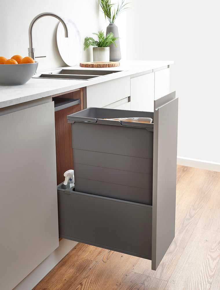 ECO-base Waste Bin D50 x W30 - 42L (1x42L) - S/C Orion Grey (FSC)