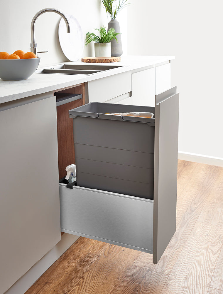 ECO-base Waste Bin D50 x W30 - 42L (1x42L) - TOB Stainless Steel (FSC)