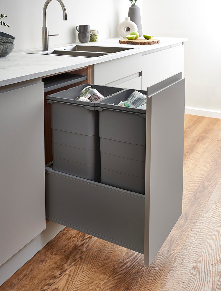 ECO-base Waste Bin D50 x W45 - 64L (2x32L) - TOB Orion Grey (FSC)