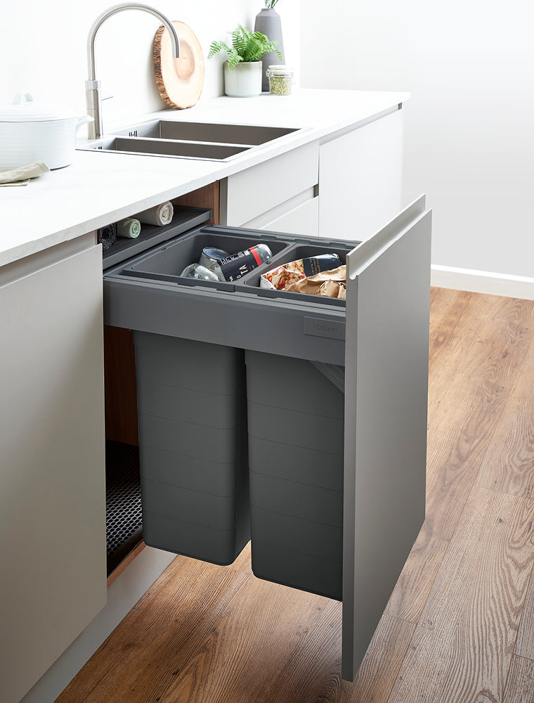 ECO-top 125 Waste Bin D50 x W40 - 55.2L (2x25.5+4.2L) - E/ Open Orion Grey