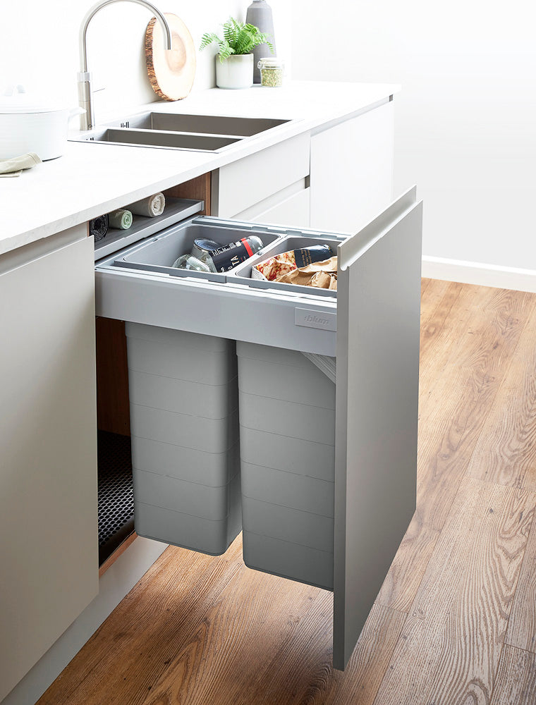 ECO-top 125 Waste Bin D50 x W50 - 68.2L (2x32+4.2L) - E/ Open Light Grey