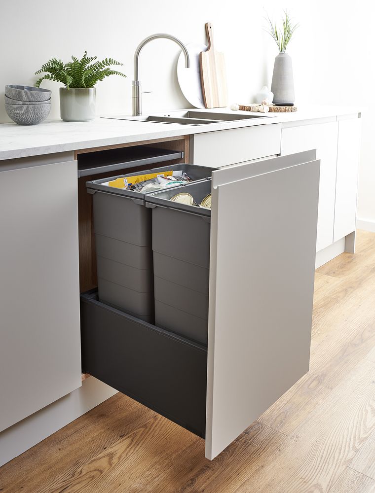 ECO-base Waste Bin D50 x W50 - 84L (2x42L) - TOB Carbon Black (FSC)