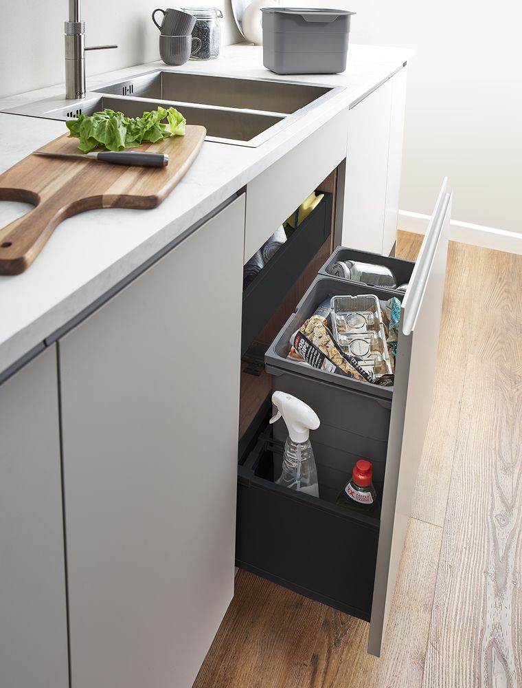 ECO-sink Bin D27 x W60 - 25L (1x17+1x8L) - QUOOKER S/C Car. Black + Drawer (FSC)