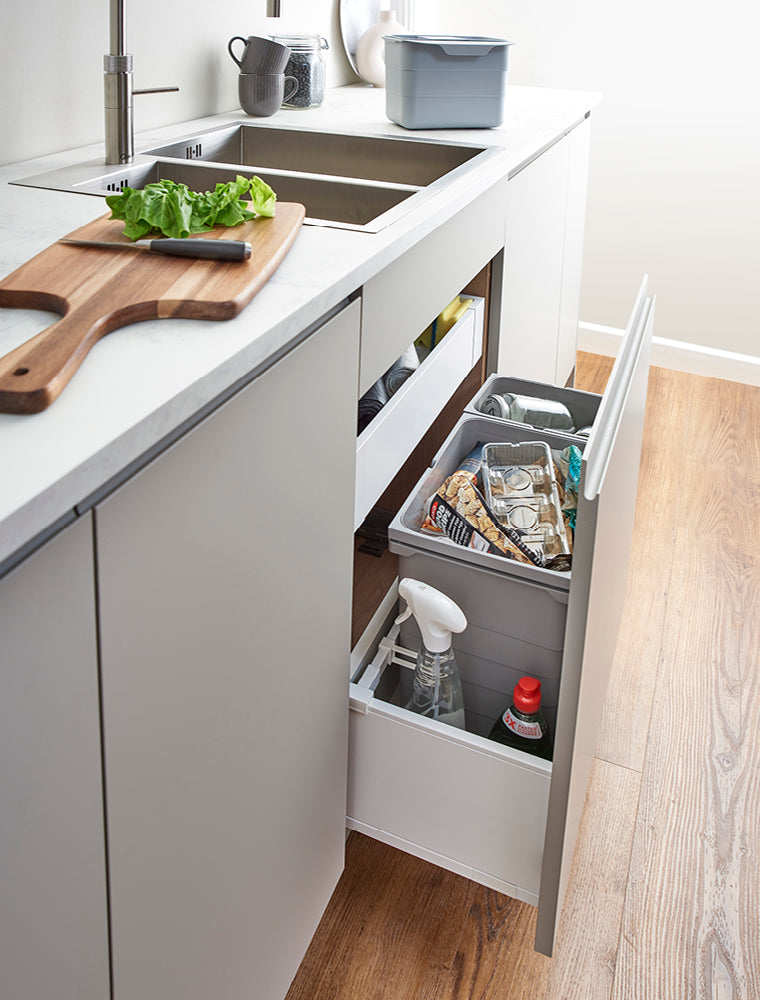 ECO-sink Bin D27 x W60 - 25L (1x17+1x8L) - QUOOKER S/C White + Drawer (FSC)