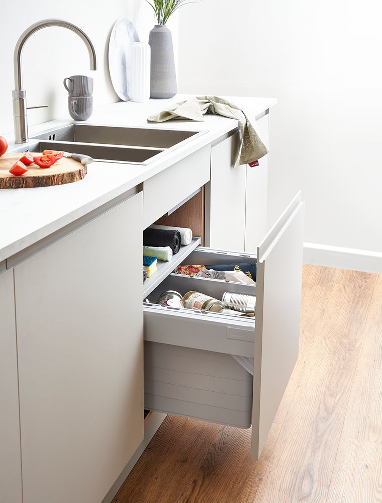 ECO-sink 125 Waste Bin D50 x W60 - 54.2L (2x25+4.2L) - E/ Open Light Grey