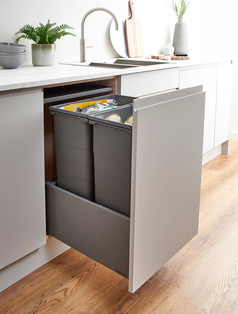 ECO-base Waste Bin D50 x W60 - 84L (2x42L) - TOB Orion Grey (FSC)