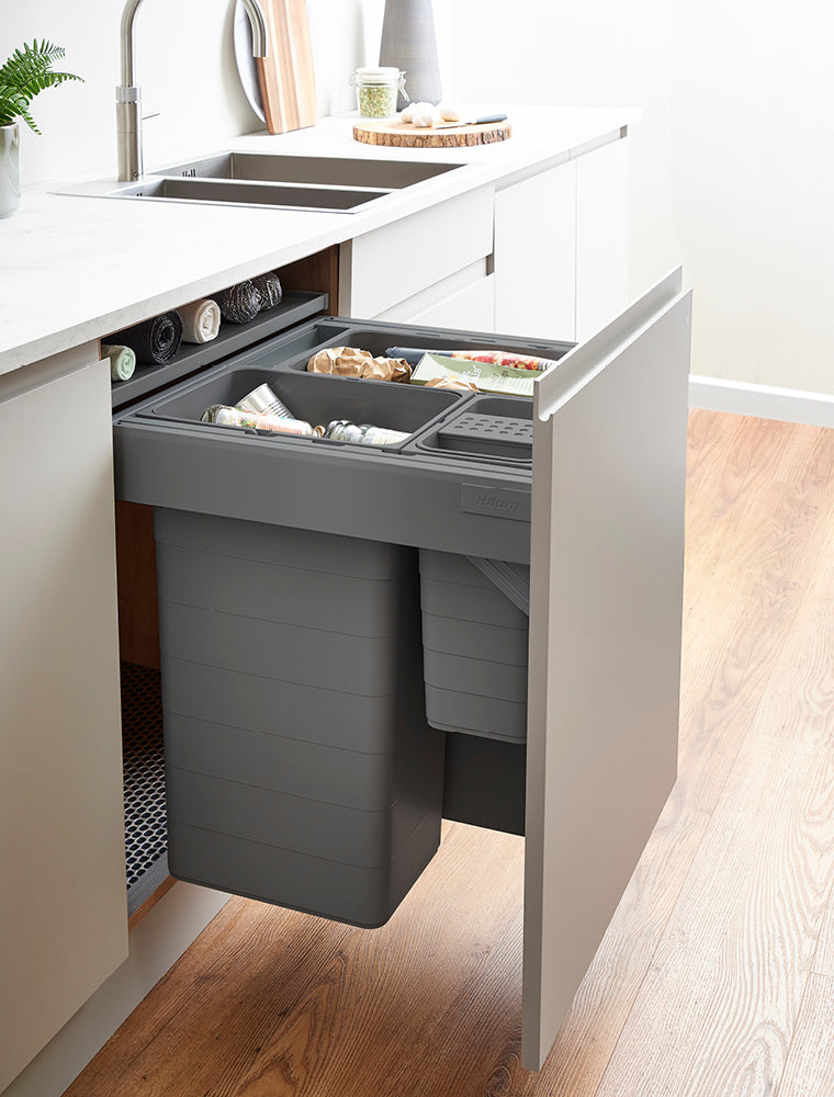 ECO-top 125 Waste Bin D50 x W60 - 82L (1x42+1x32+1x8L) - E/ Open Orion Grey