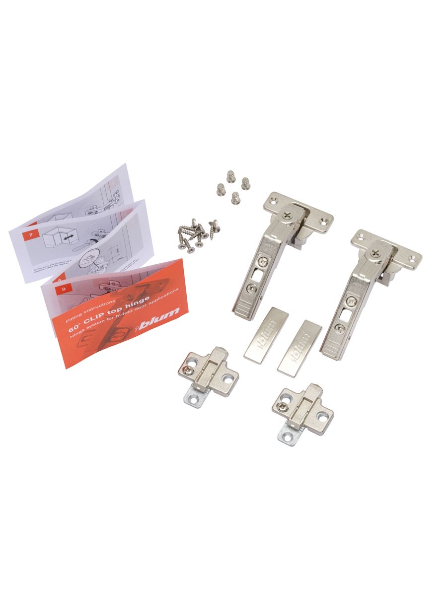 60° CLIP top Bi-Fold Application Hinge (Packed Set Pair)