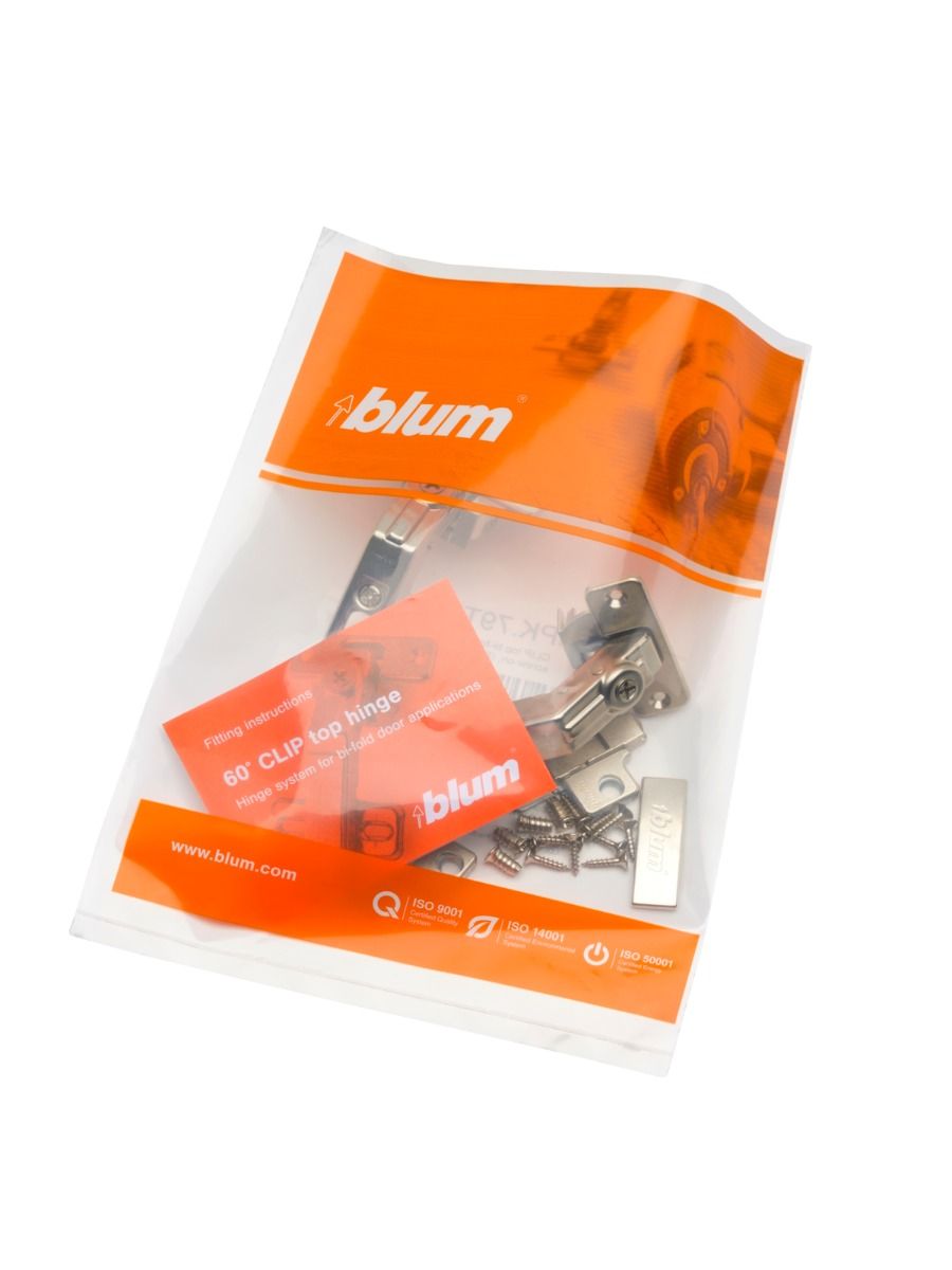 60° CLIP top Bi-Fold Application Hinge (Packed Set Pair)