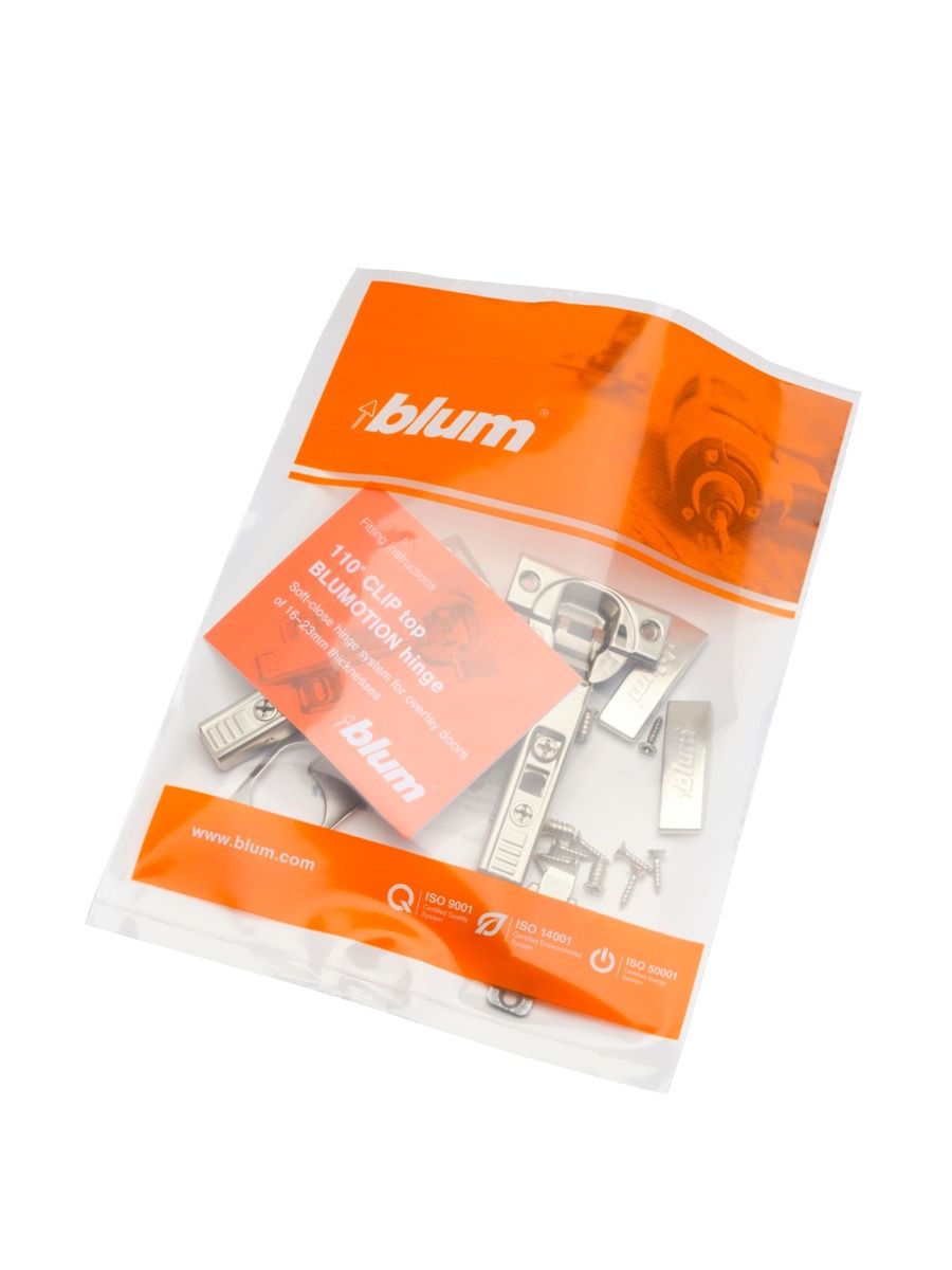 110° CLIP top Blumotion Standard Overlay Hinge (Packed Set Pair)